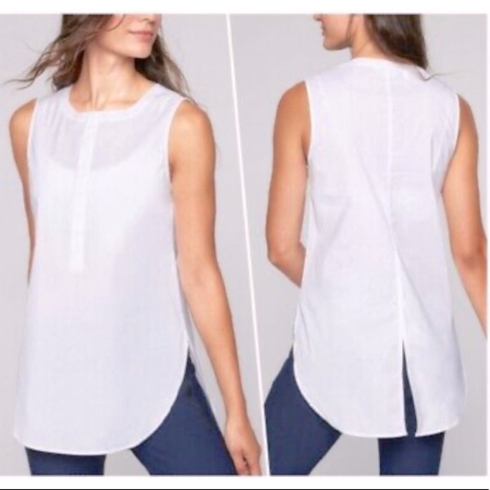 ATHLETA Long & Lean White Sleeveless Top Medium
